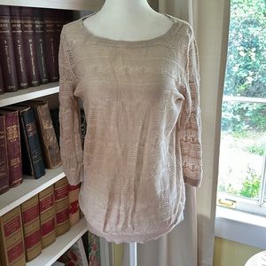 Women’s Classic Tan Khaki Long Sleeve Knit Sweater Old Navy Medium